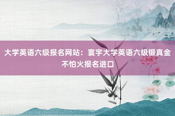 大学英语六级报名网站：寰宇大学英语六级锻真金不怕火报名进口