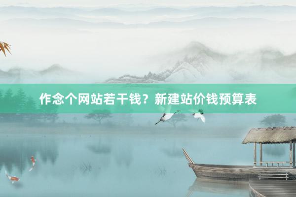 作念个网站若干钱？新建站价钱预算表
