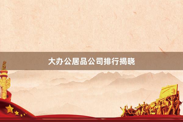 大办公居品公司排行揭晓