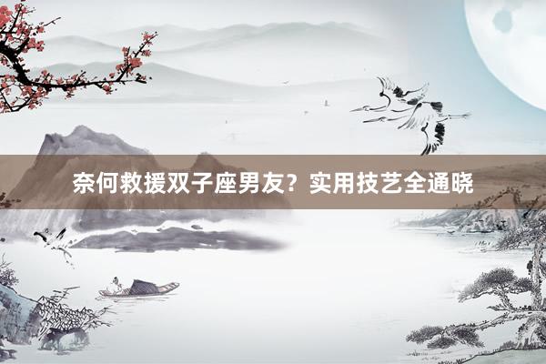 奈何救援双子座男友？实用技艺全通晓